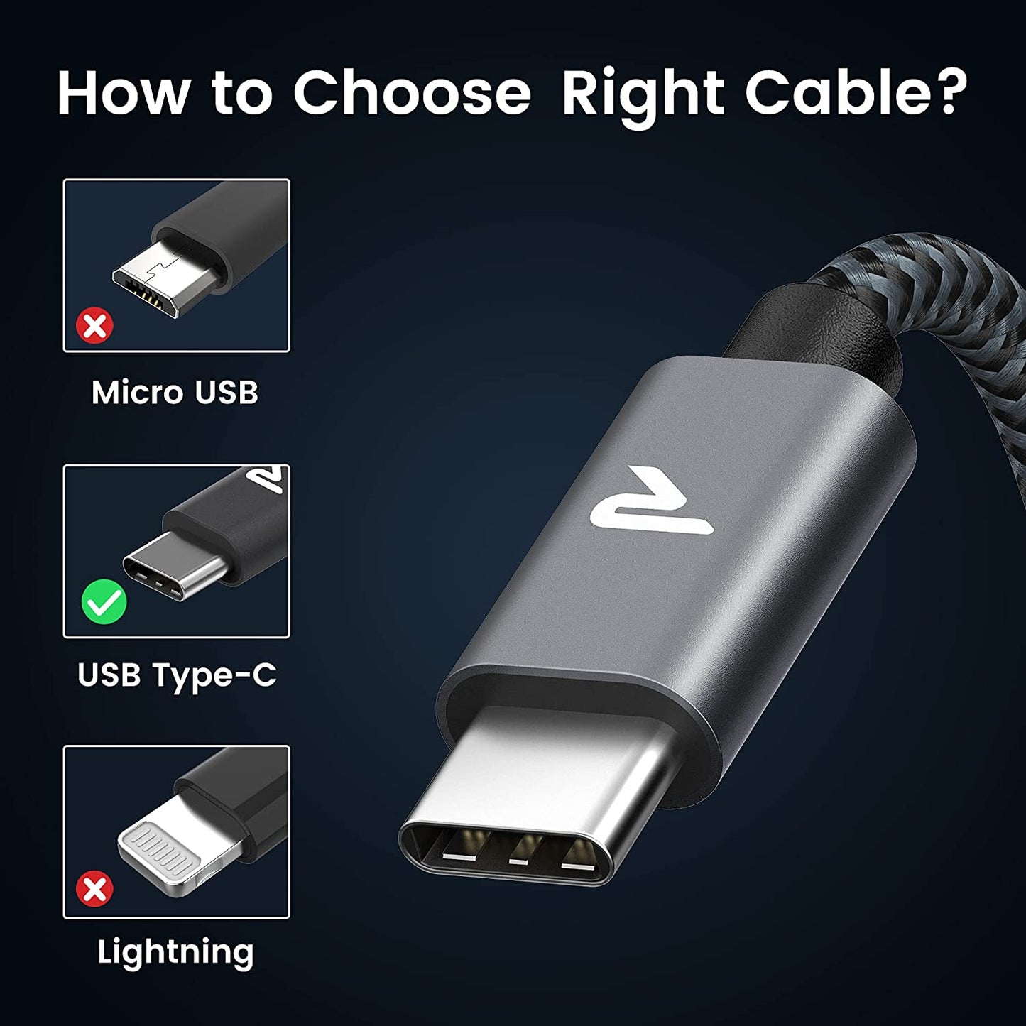 RAMPOW 3M USB C Kabel