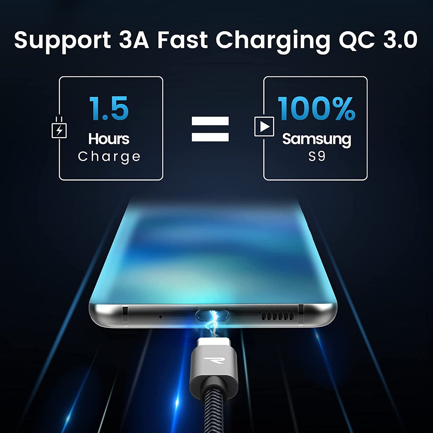 RAMPOW 3M USB C Kabel