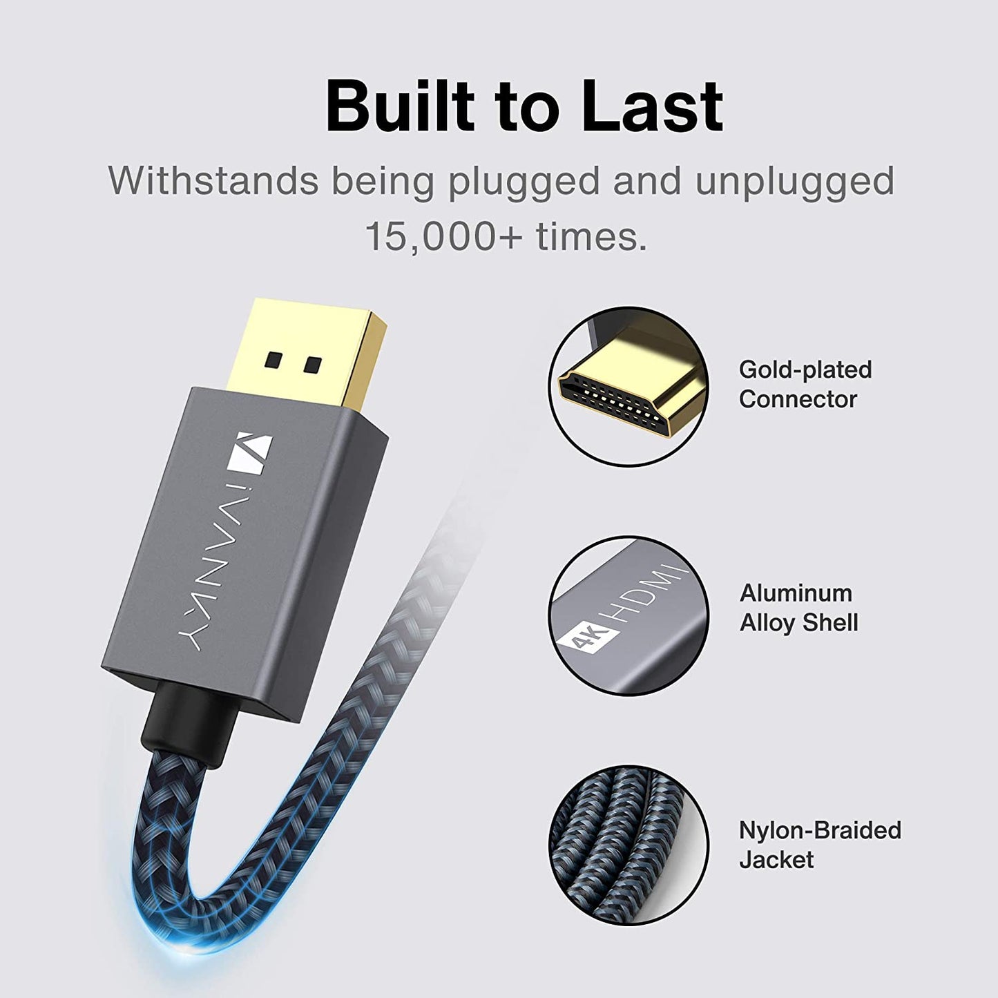 IVANKY DisplayPort auf HDMI Kabel 3M