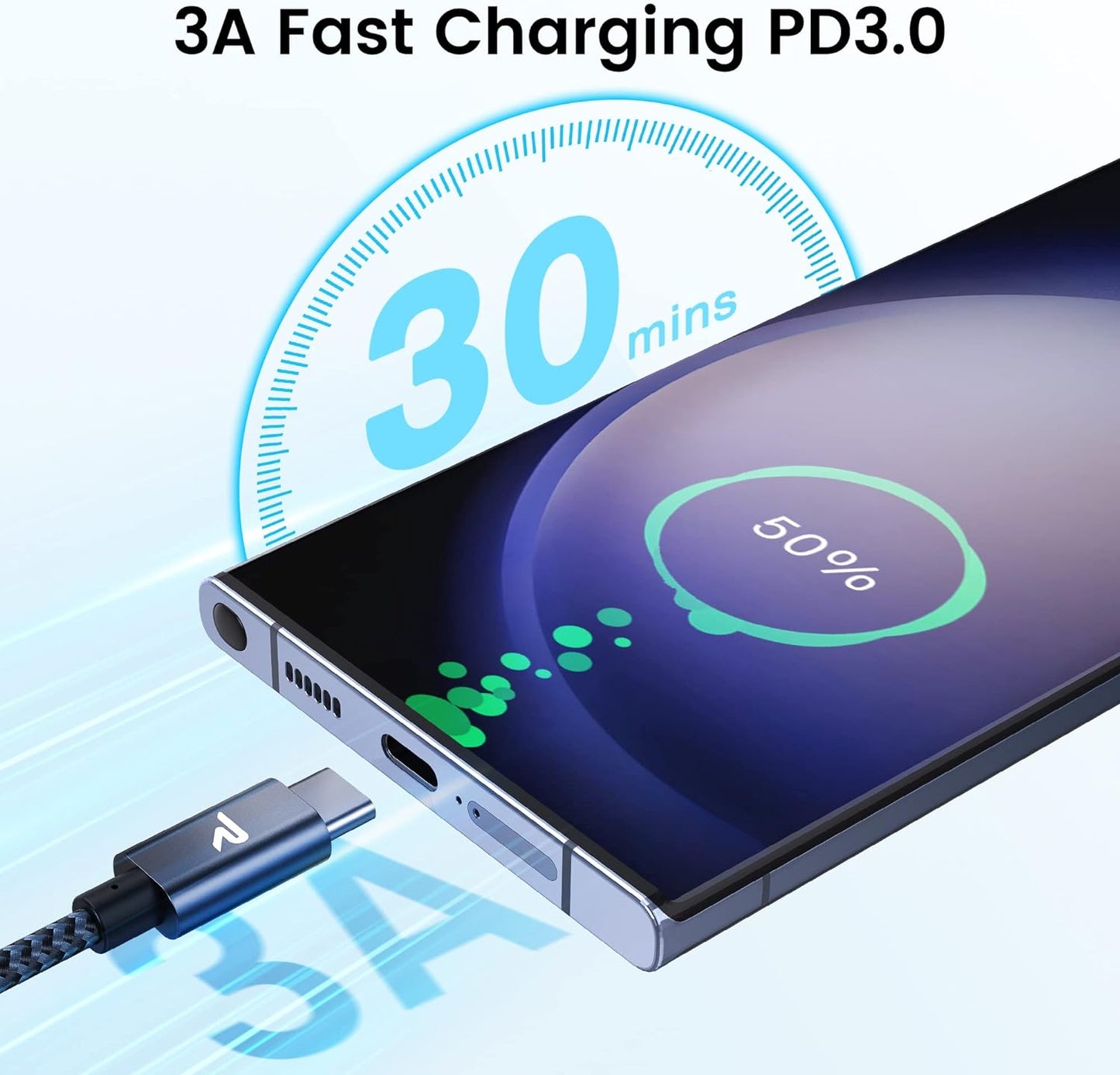RAMPOW USB-C Ladekabel 1M