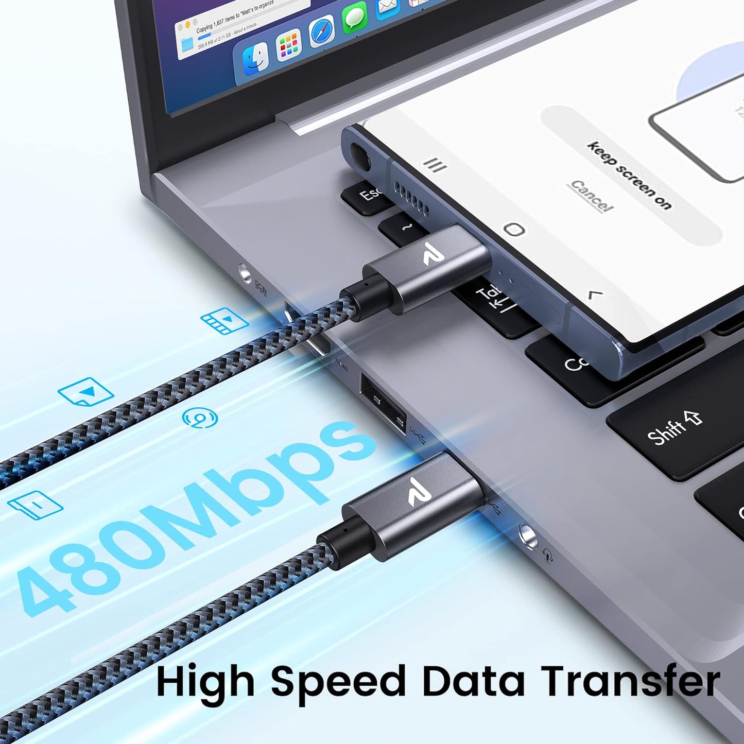 RAMPOW USB-C Ladekabel 1M