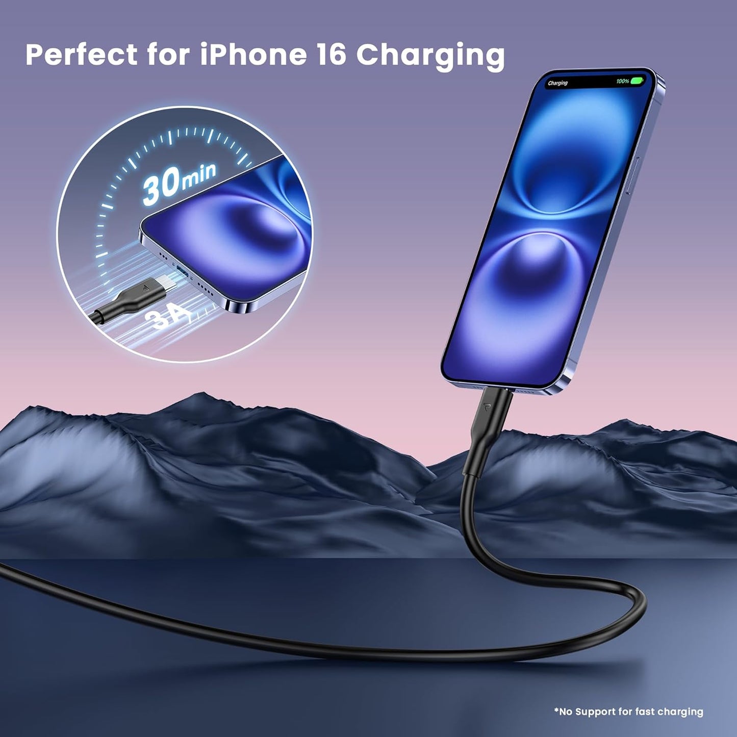 RAMPOW 2M USB C Kabel 5er Pack USB auf USB C Kabel QC3.0, iPhone Samsung Google
