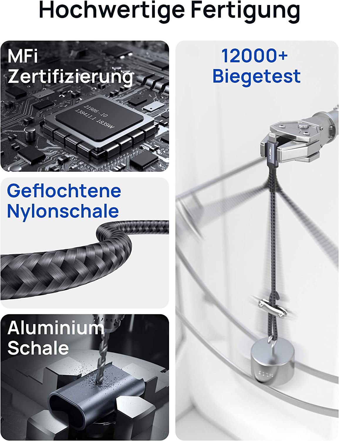 JSAUX iPhone auf 3,5mm Klinke Adapter - MFi-zertifiziert