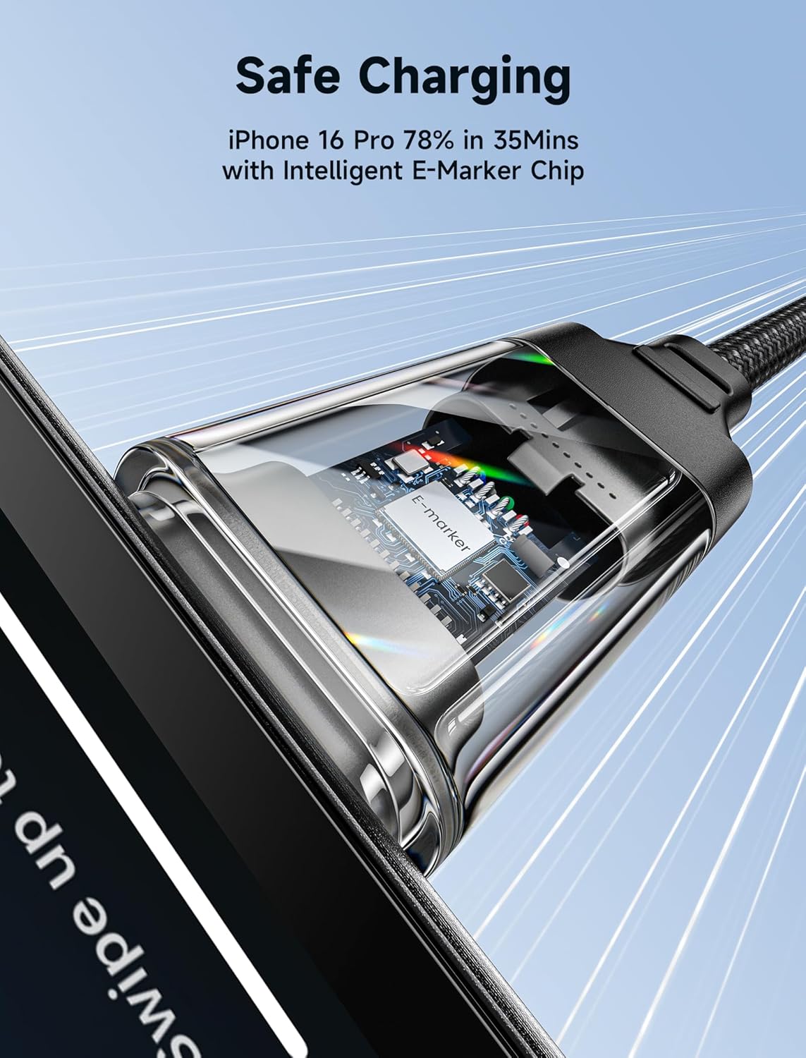 JSAUX 2m USB-C auf USB-C Kabel 100W