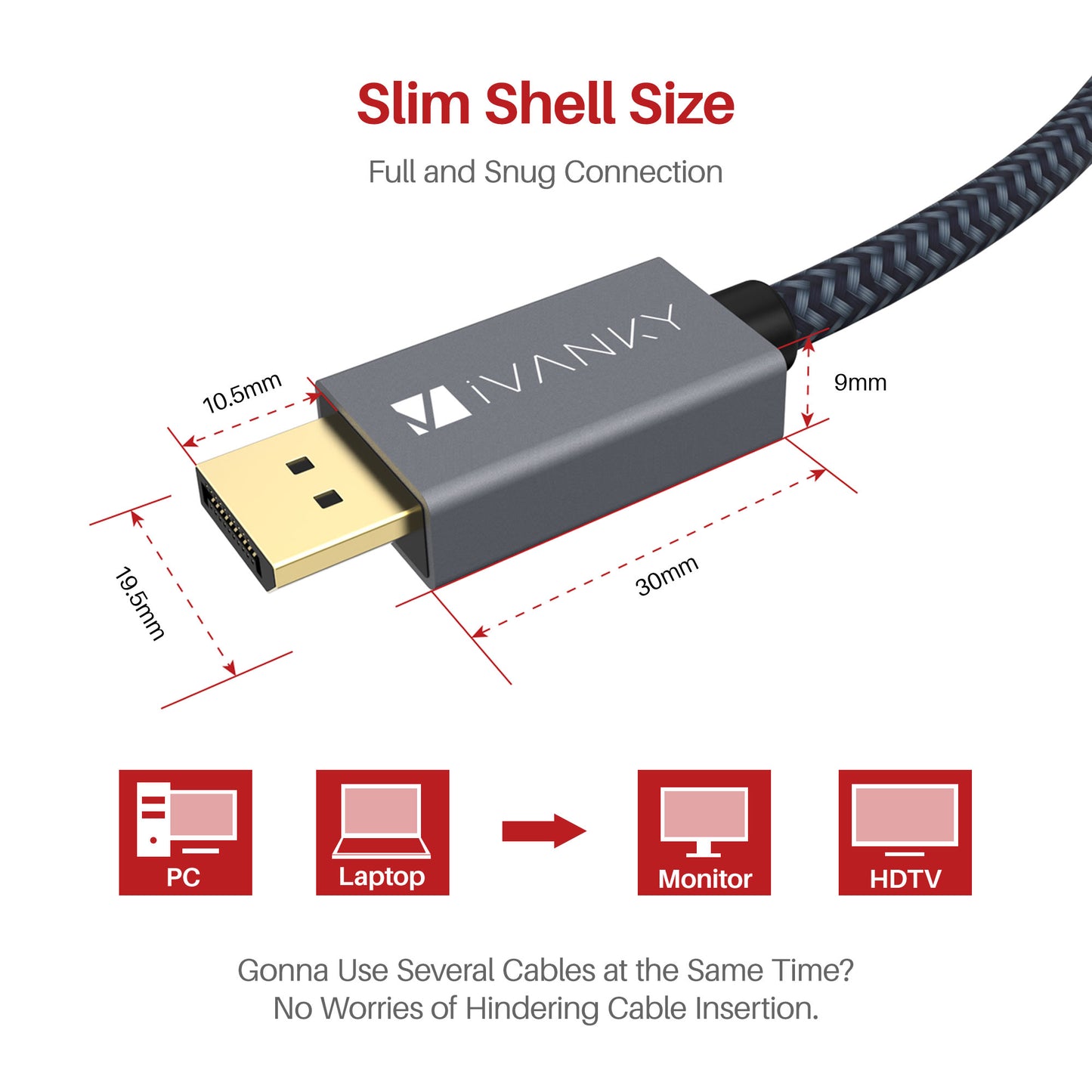 IVANKY Displayportkabel 2M 4K@60Hz