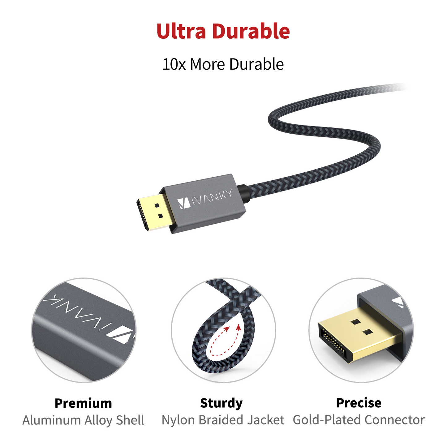 IVANKY Displayportkabel 2M 4K@60Hz