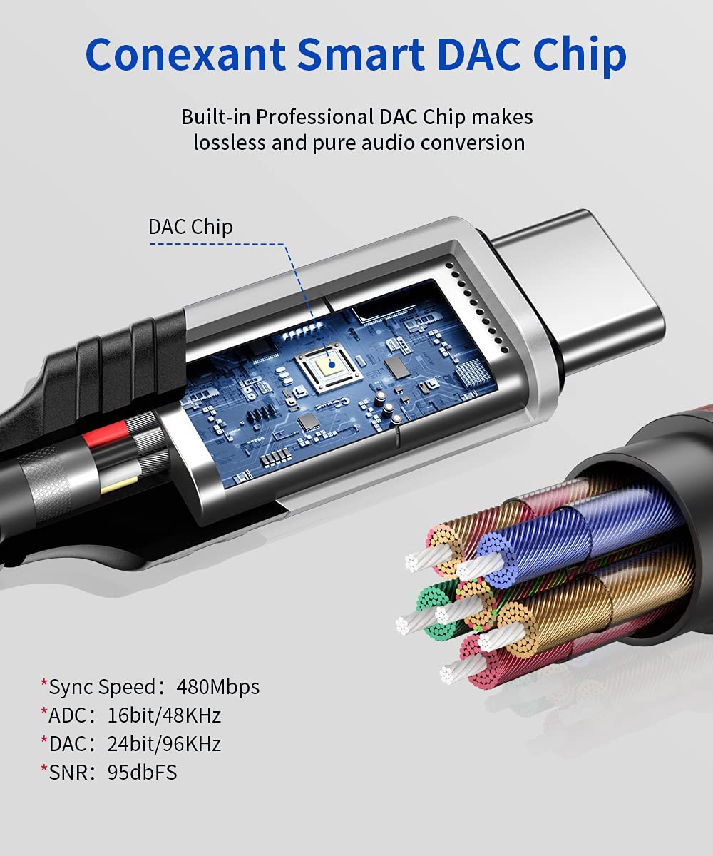 JSAUX USB C zu 3,5mm Klinke Adapter