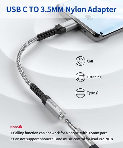 JSAUX USB C zu 3,5mm Klinke Adapter