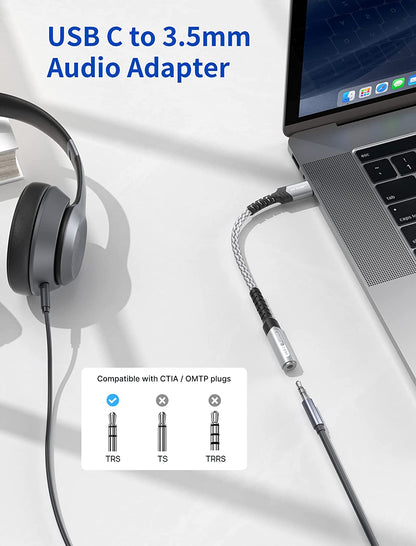 JSAUX USB C zu 3,5mm Klinke Adapter